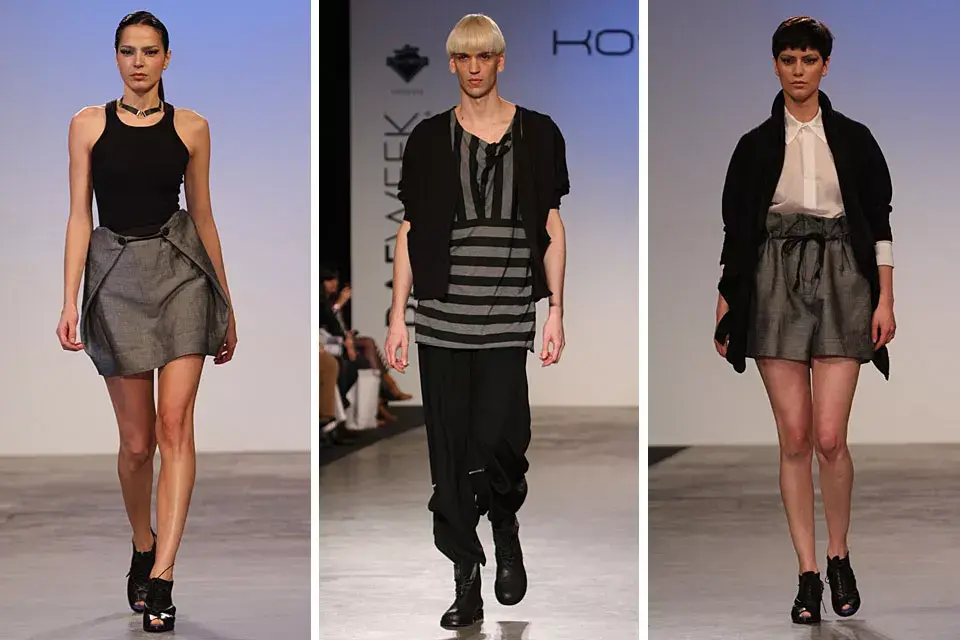 Negro, gris y blanco, los colores que se vieron en el desfile de Kostüme