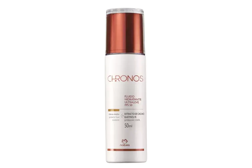 Fluido hidratante ultraleve FPS 50, Natura Chronos, $520