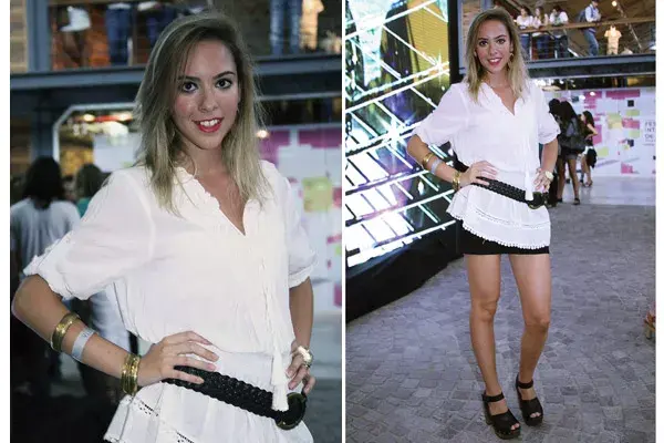 Dos estilos combinados: folk y naïve la blusa - rocker la mini negra ajustadísima