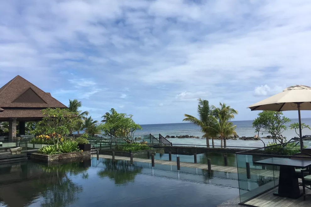 La vista desde uno de los restaurantes del Westin Turtle Bay de la cadena SPG, en Mauricio, una de las opciones a las que se puede acceder con puntos