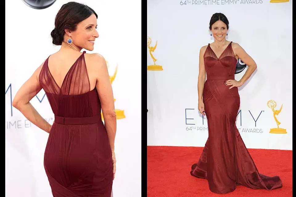 El vestido de Julia Louise-Dreyfus, diseñado por Vera Wang, nos pareció poco jugado y un tanto aburrido; ¿qué opinan ustedes?