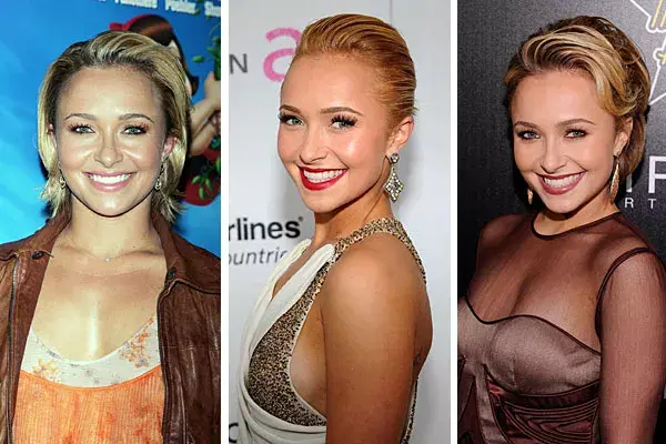 Hayden Panettiere, con el pelo corto, peinado hacia atrás o con un jopo