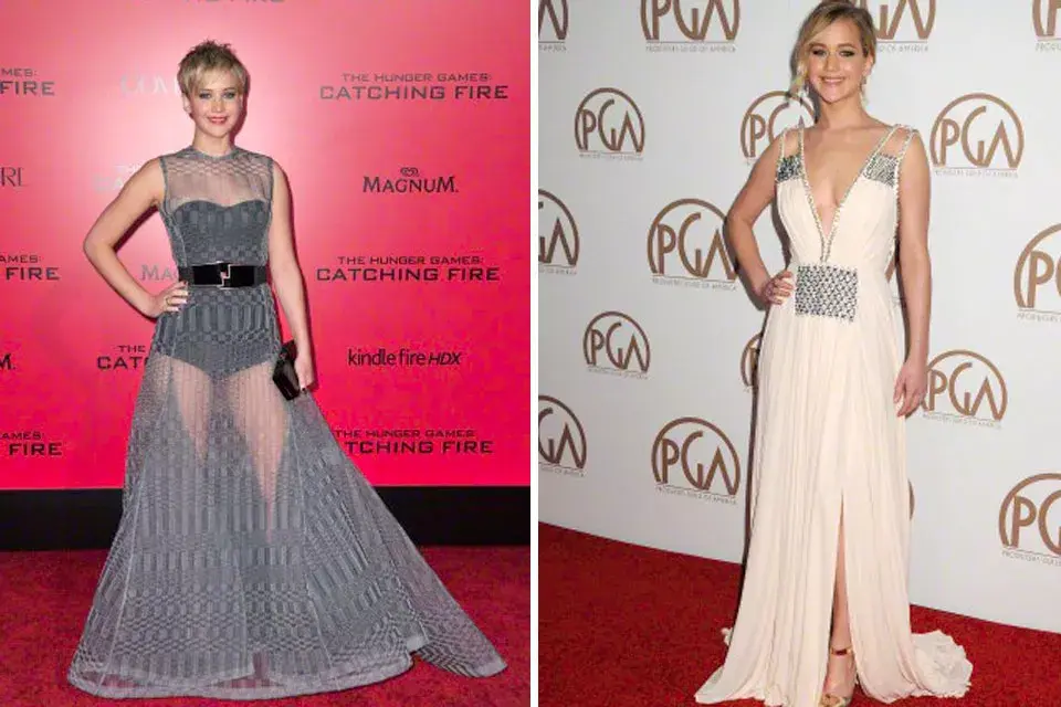 Otro hit sobre la alfombra roja: mano en la cintura y el hombro levemente elevado. Jennifer Lawrence apuesta a esta pose para lucir bien elegante y femenina