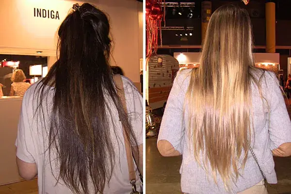 El pelo bien largo y lacio, en distintos tonos