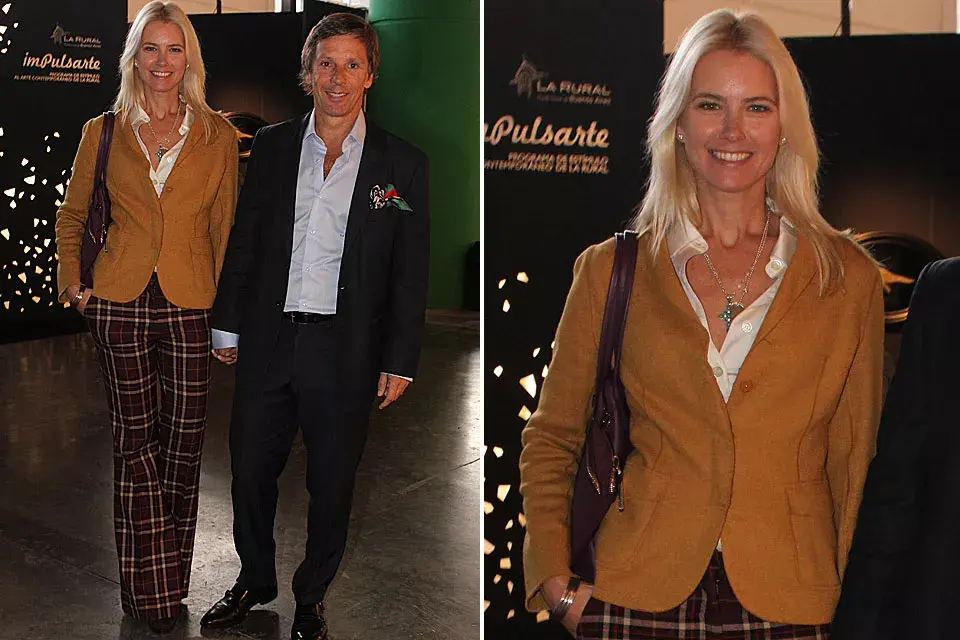 Valeria Mazza, con pantalones escoceses bien trendy, y Alejandro Gravier también recorrieron ArteBA. ¿Te gusta el look de Valeria?