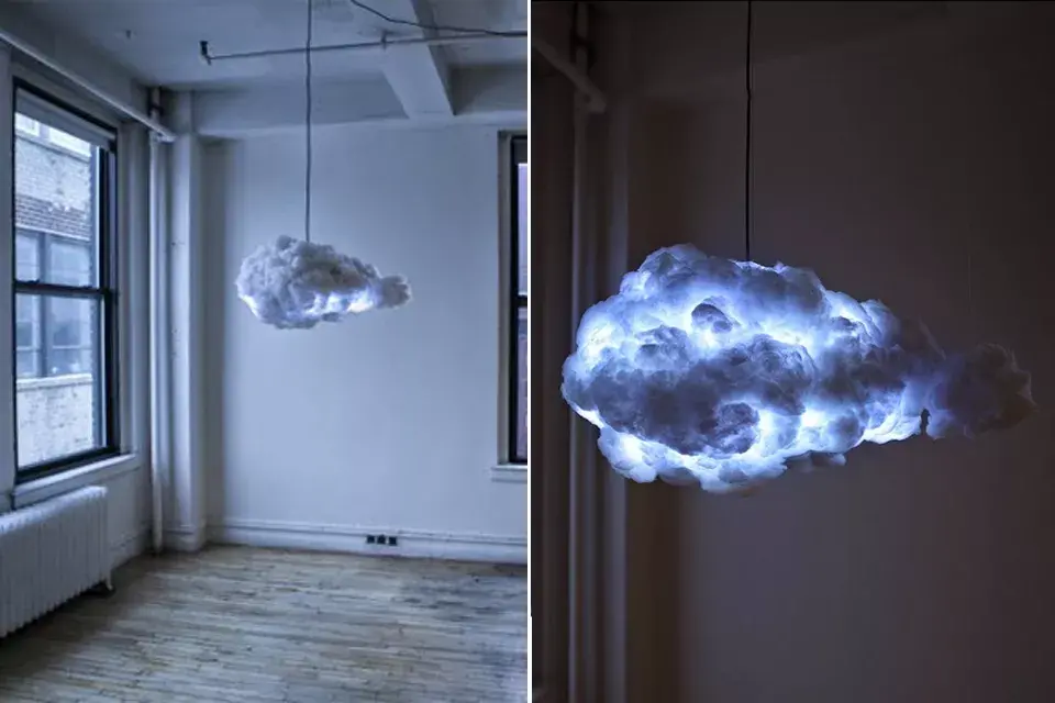 Por último, una lámpara con forma de nube; ¿Original, no?