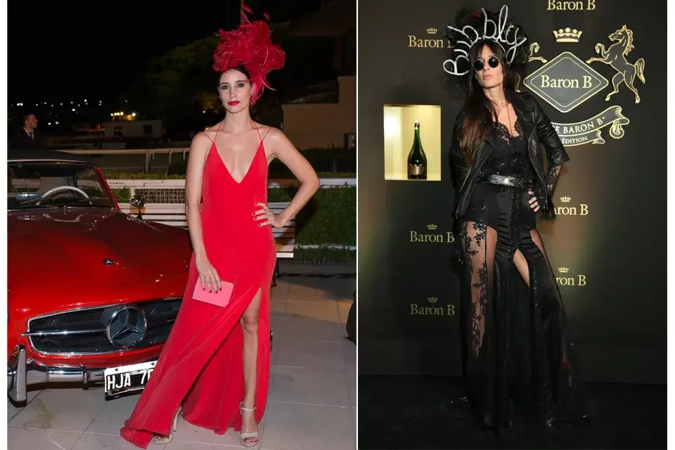 Agustina Córdova estaba divina, con un look en total red y muy obediente al dress code con ese fascinator plumífero. Un poco más loca, Concepción Cochrane, jugó con las texturas en negro y con un tocado muy llamativo