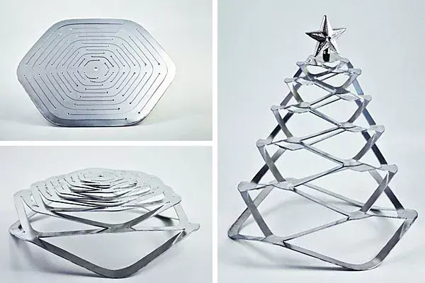 Si no tenés lugar donde guardar los adornos navideños, podés pensar en tener este árbol, ideal para lugares con poco espacio