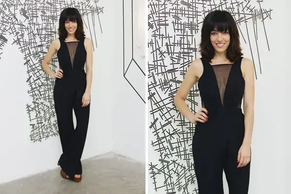 Paula Kohan eligió un mono en color negro con transparencias en el escote. Una prenda cómoda, canchera, ideal para cualquier momento del día