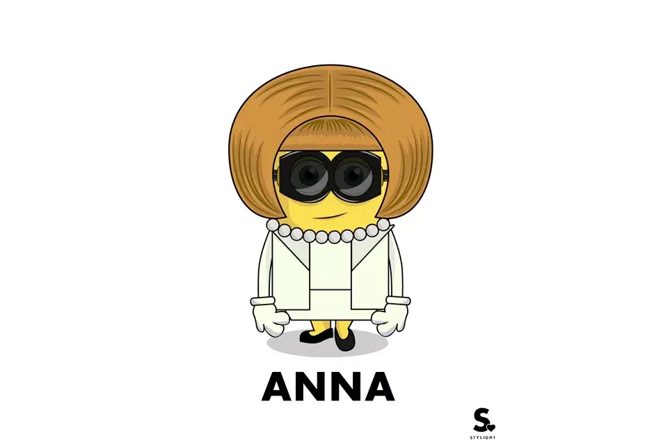 Inconfundible Anna Wintour, la directora de Vogue USA, con ese peinado estructurado