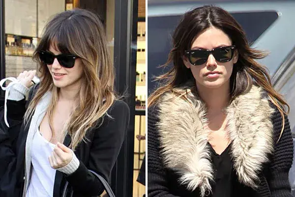 Rachel Bilson, con el mismo estilos, con y sin flequillo