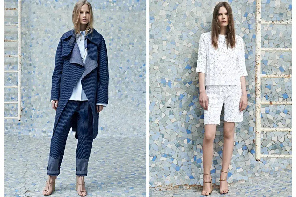 Chloé eligió prendas con líneas simples y cortes sastreros
