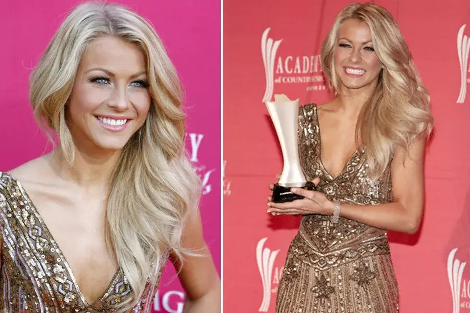 Julianne Hough tiene un pelo divino: muy rubio y con muchísimo volumen. Mirá qué divinas le quedan esas ondas que usó en 2009 para los Country Music Awards
