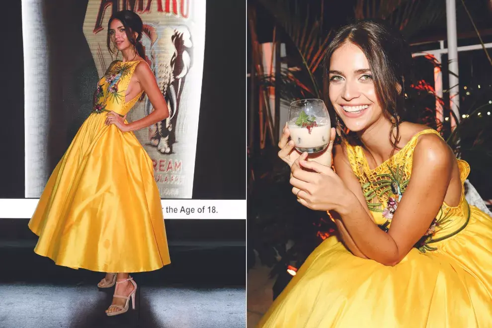 Zaira Nara se vistió como una verdadera princesa para ejercer como la embajadora de la nueva campaña solidaria "Corazón de Elefante" de Amarula. El vestido en tono amarillo corte Dior le quedaba alucinante