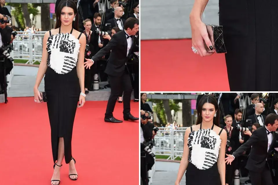 ¿Y qué te parece lo que se puso Kendall Jenner? ¿Te gusta? Pisó la alfombra roja con un modelo en blanco y negro de corte midi