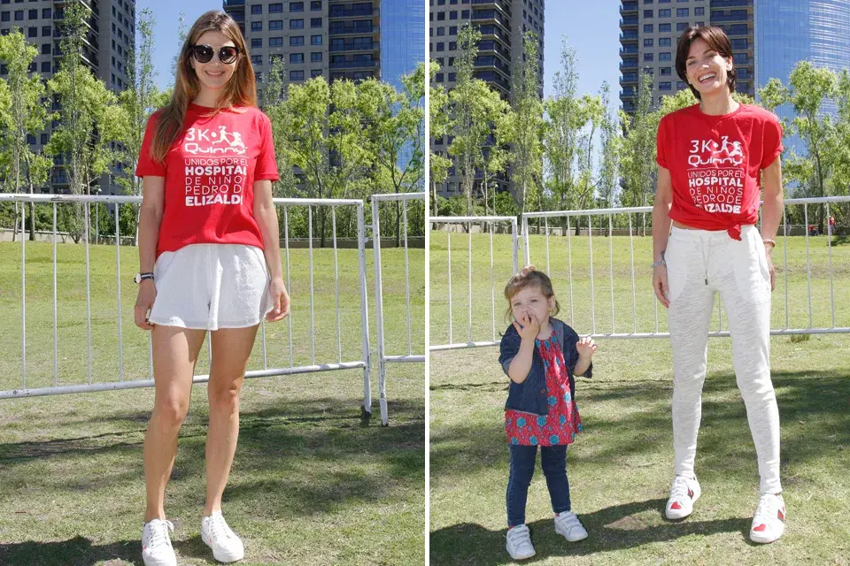 Marcela kloosterboer y Flor Fabbiano asistieron a la segunda edición de la Carrera Solidaria en Cochecito: 3K QUINNY 2017 en Puerto Madero,