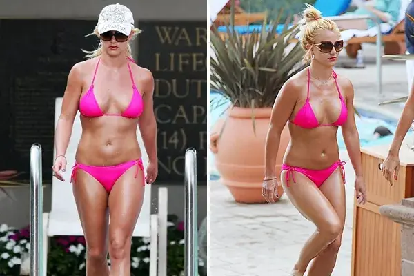 Britney Spears, en cambio, opta por los colores shocking para resaltar el bronceado de su piel