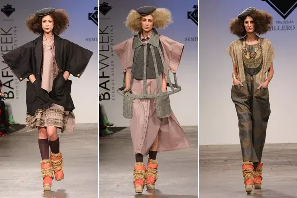 Julieta Bulay y Rocío Bernardo subieron a la pasarela prendas oversize en las que jugaron a mezclar y superponer volumenes y formas