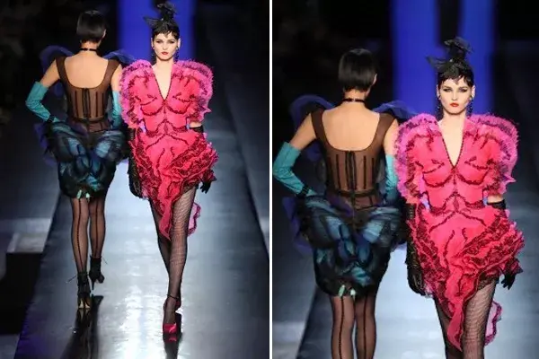 Una colección con plumas, colores, mitones largos y mcuhas mariposas