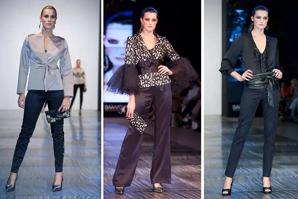 Trajes sobrios y elegantes, parte de la colección de Adriana Constantini