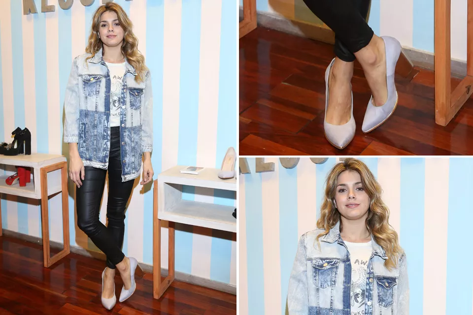 ¿Qué opinás del estilismo de Natalie Perez? Maxi chaqueta de jean, remera básica y pantalones enogmados; ¡Divinos sus zapatos! 