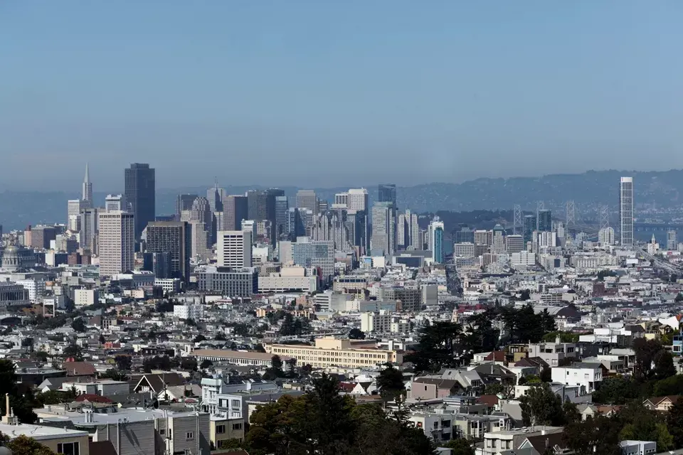 Panorama  desde twin peaks hacia el centro de San Francisco