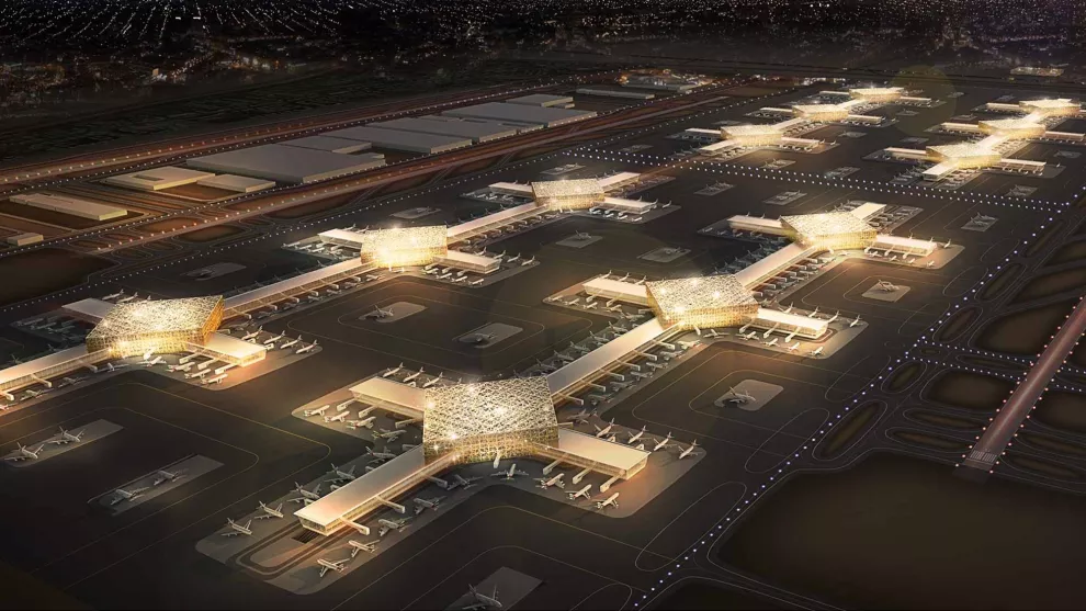 Una vista de cómo será la versión final del aeropuerto de Al Maktoum