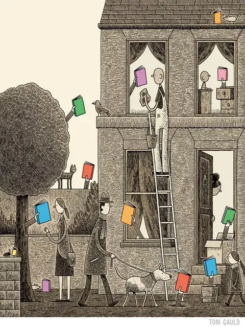 Ilustración de Tom Gauld, dibujante e historietista; publica en The Guardian