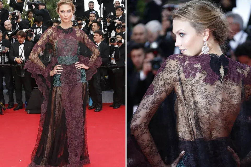 Encajes y transparencias para Karlie Kloss que sorprendió con un diseño de Valentino Alta Costura