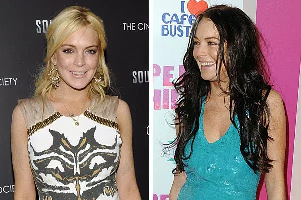 Dos facetas de Lindsay Lohan: bien rubia y con el pelo bien negro