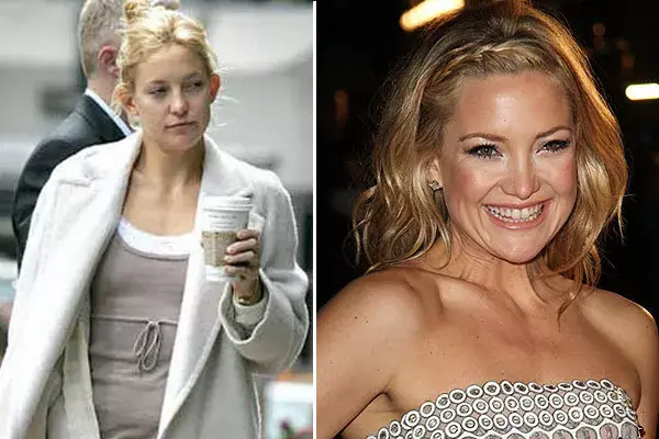 Kate Hudson, con el rostro cansado, sin maquillaje