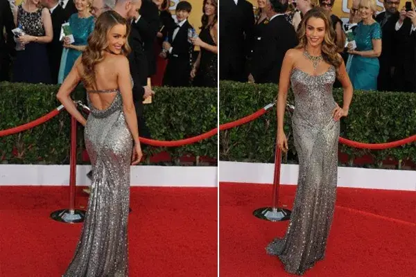 Sofía Vergara, por Donna Karan Atelier, siempre sexy y llena de brillo