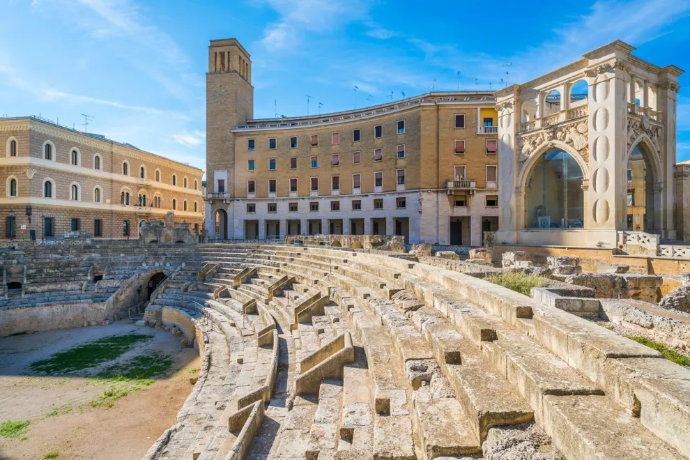 Anfiteatro romano en la ciudad de Lecce.