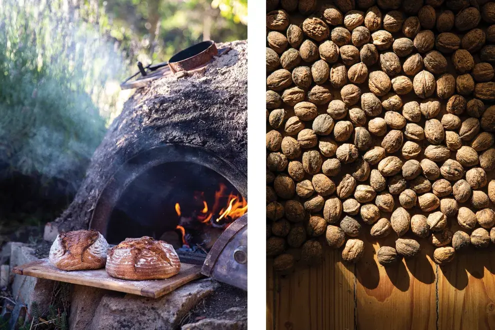 El horno de barro es una de las estrellas de la vida en comunidad: el papá de Jade lo enciende y ella amasa el pan o las pizzas.