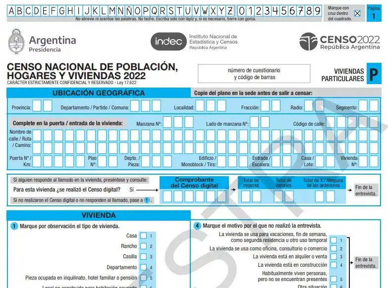 El cuestionario digital del Censo 2022 se podrá responder desde el 16 de marzo.