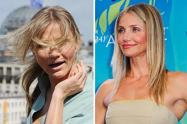 A pesar de que tiene el pelo atado, a Cameron Diaz se le desacomodó el flequillo