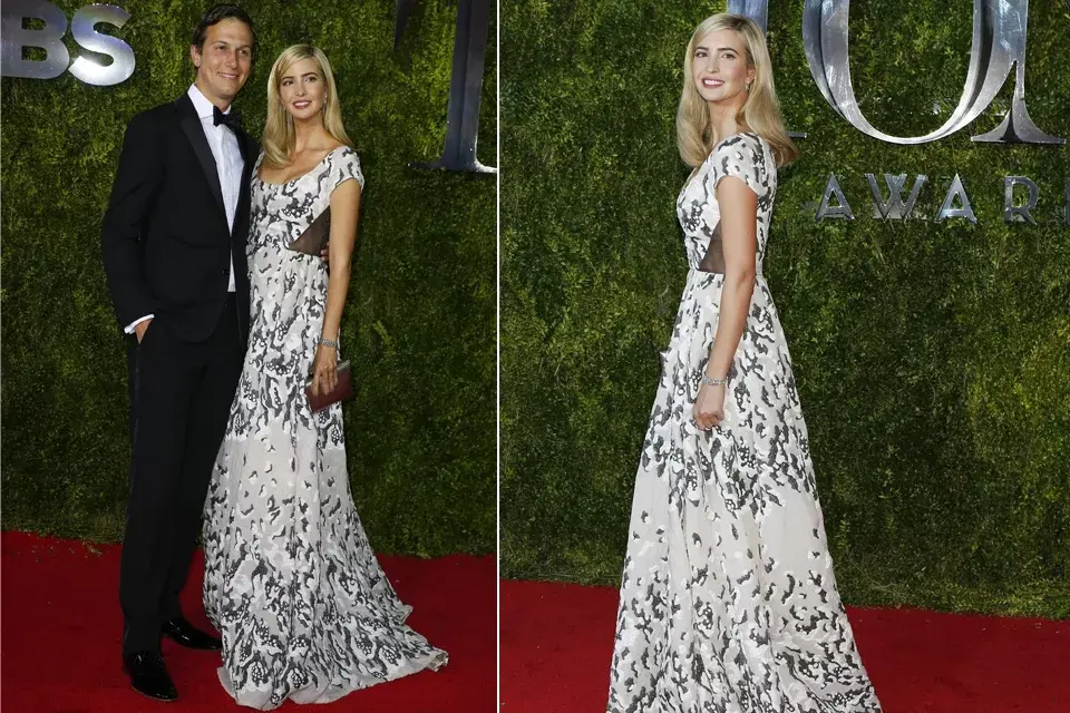 Ivanka Trump optó por un Prabal Gurung estampado con transparencias laterales: elegante y cómoda