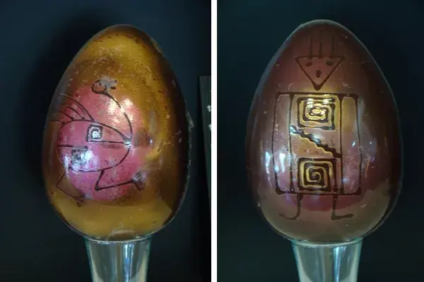 ¡Mirá estos huevos con arte rupestre!