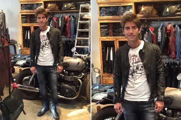 El actor Victorio D´Alessandro estuvo en el nuevo local de Herencia con un look rocker. Campera biker, chupines y botas, ¿qué les parece?