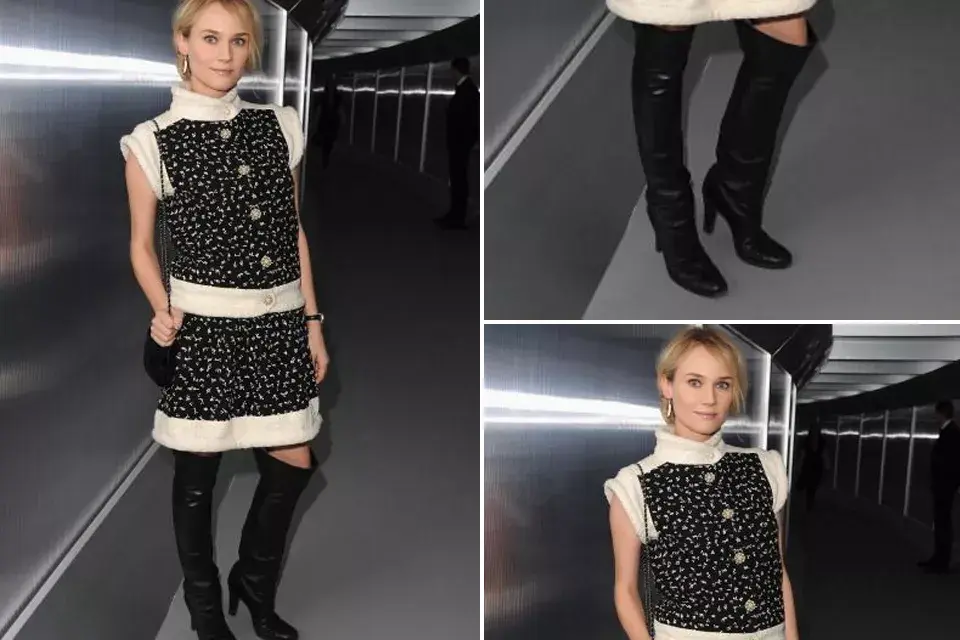 Aprobado para Diane Kruger que las combinó con un vestido en blanco y negro