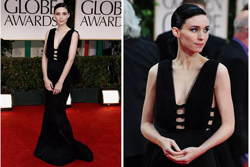 Rooney Mara, que ya se convirtió en chica it, no decepcionó con su estilo simple: llevó un vestido negro de Nina Ricci, muy elegante