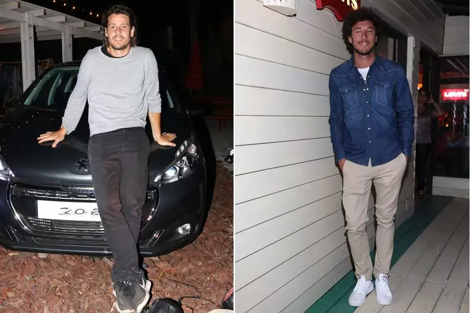 Duo de galanes: el gato Gaudio, en Peugeot Music Driven, y Pico Mónaco, en un evento de Levis