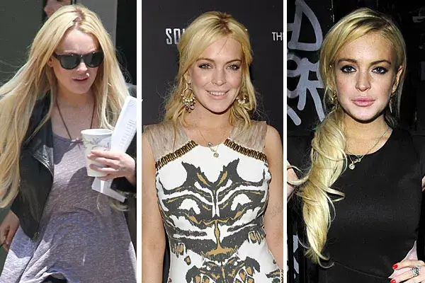 Lindsay Lohan, con el pelo suelto para el día y semirecogido o atado en con una colita para la noche