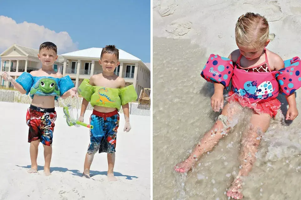 Para los más chicos de la familia, alitas-salvavidas para que disfruten de la pileta o el mar
