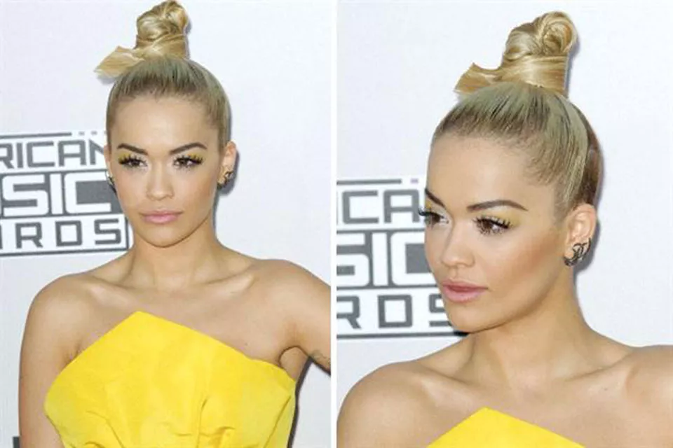 Por su parte, Rita Ora deslumbró con un Knit-Knot en los American Music Awards; ¿Qué opinás de este peinado?
