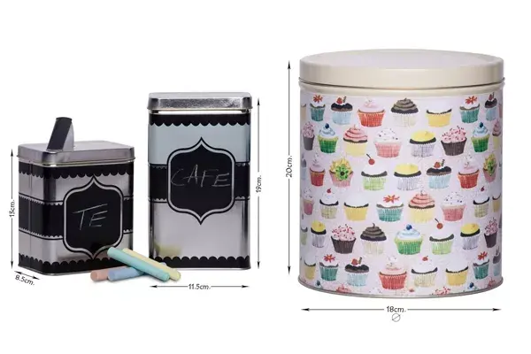 Las latas están de moda y sirven para aportar un toque decorativo a tu cocina. Combiná diferentes motivos o elegí las que tienen pintura de pizarra para darle distintos usos https://www.facebook.com/bendita.lata