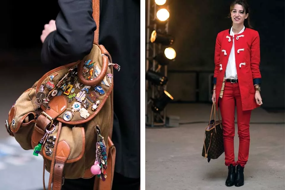 Izquierda: la mochila como accesorio IT. Derecha: shocking rojo