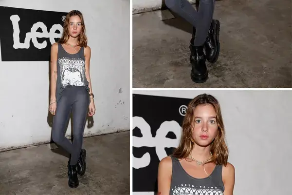 Lucía Celasco, con la onda rockera que la caracteriza, en presentación de la nueva campaña de Lee