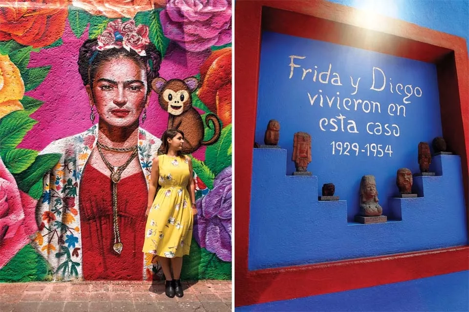 Frida te da la bienvenida al comedor lucerna con este mural hecho por el colectivo artístico Chilango