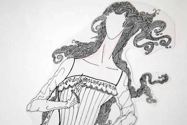 Un boceto de María Pryor, el primer paso del diseño del vestido
